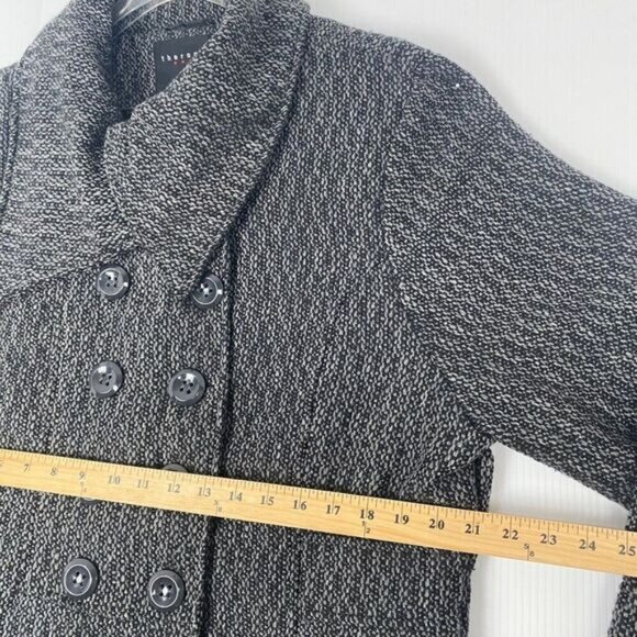 Women therapy by Lane Crawford Size 3X Gray Coat Collar Big Buttons Pockets Wool - Picture 5 of 15